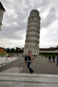 Cecilia enjoying her travels; Pisa, Italy