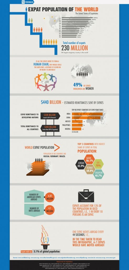 World expat population infographic